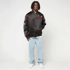 Black Out Satin Jacket Chicago Bulls