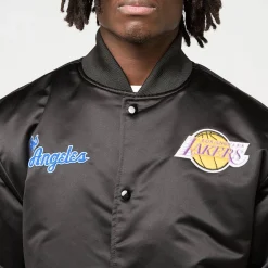 Black Out Satin Jacket Los Angeles Lakers