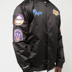 Black Out Satin Jacket Los Angeles Lakers