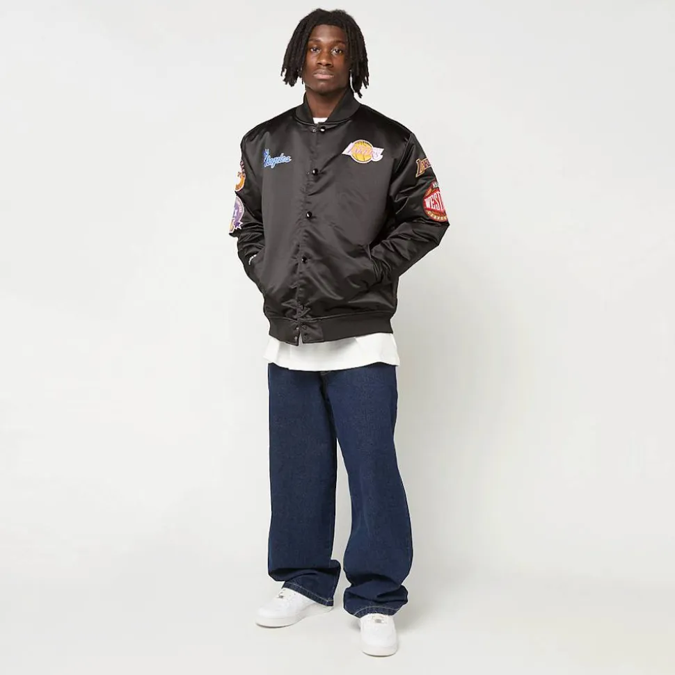 Black Out Satin Jacket Los Angeles Lakers