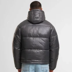 Boys Shiny Puffer Jacket With Hood