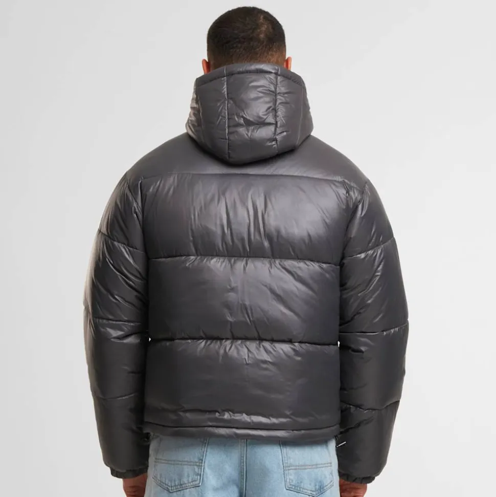 Boys Shiny Puffer Jacket With Hood