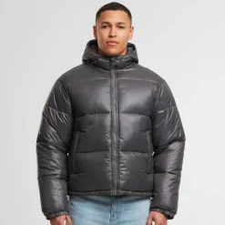 Boys Shiny Puffer Jacket With Hood