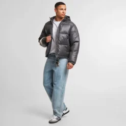Boys Shiny Puffer Jacket With Hood