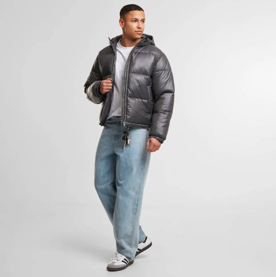 Boys Shiny Puffer Jacket With Hood