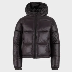 Boys Shiny Puffer Jacket With Hood