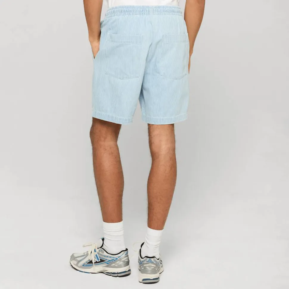 Casual Pinstriped Resort Denim Shorts