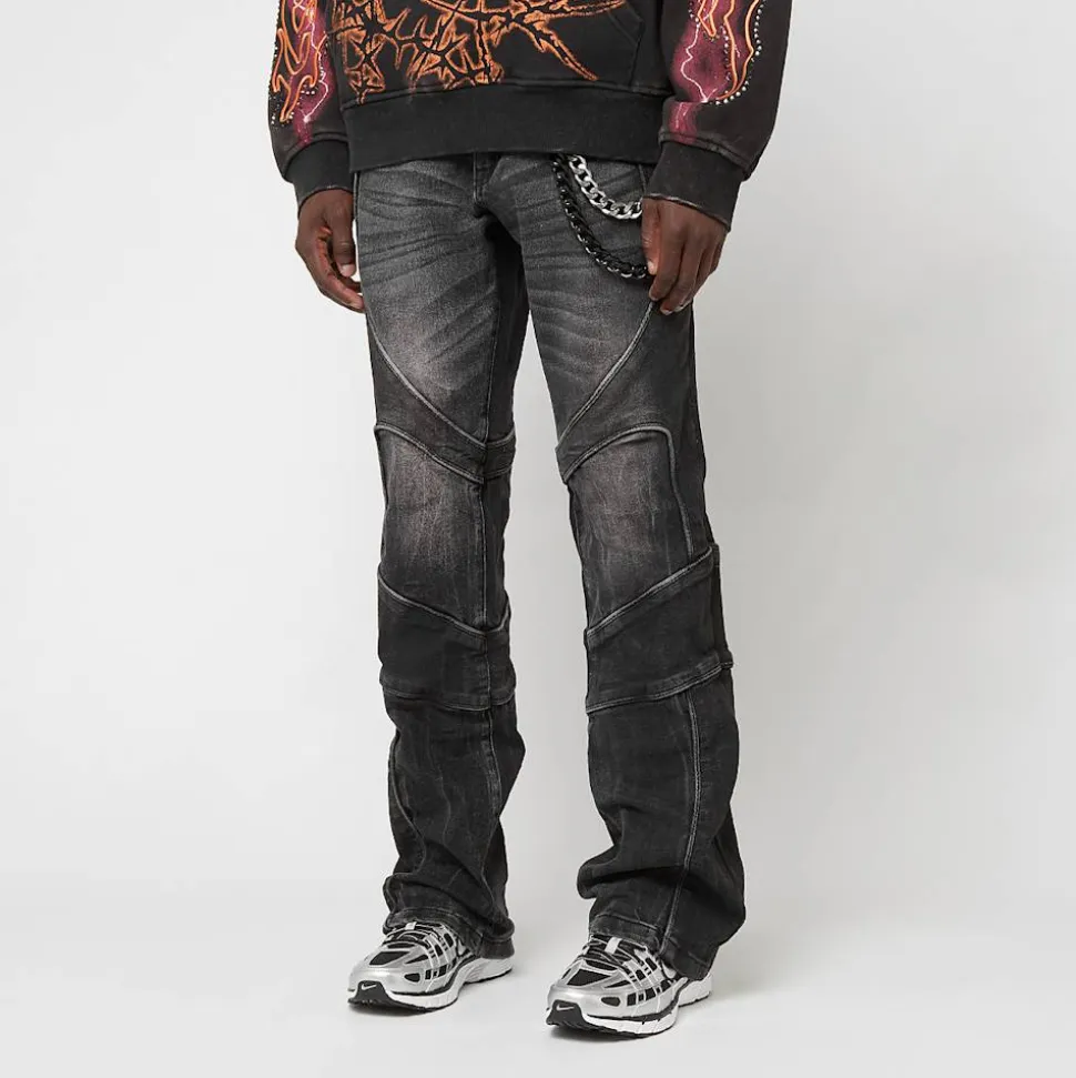 Color Block & Piping Jeans