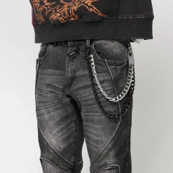 Color Block & Piping Jeans