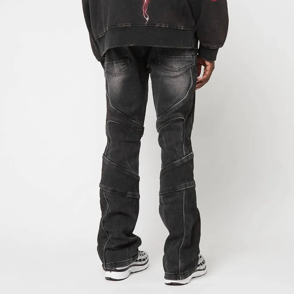 Color Block & Piping Jeans