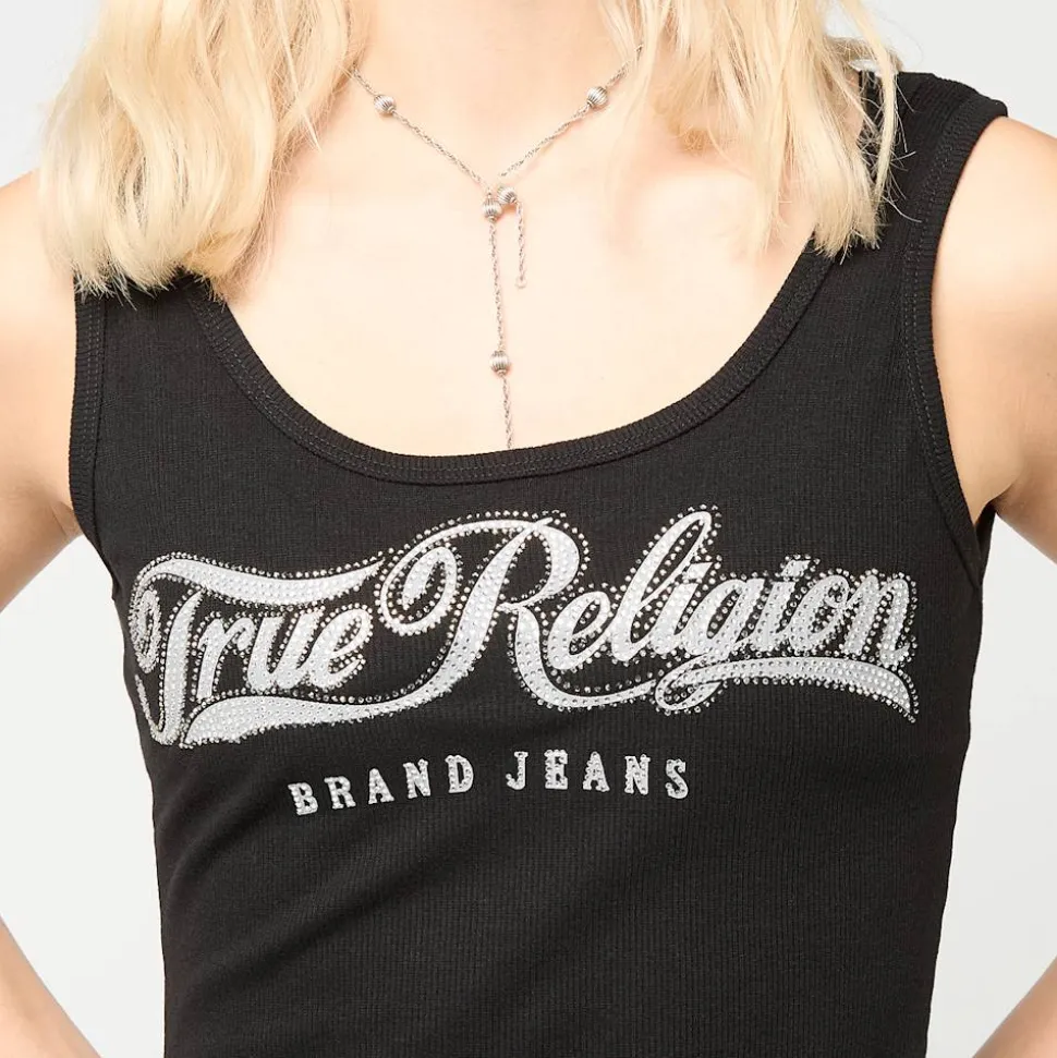 Crystal Square Neck Rib Tank