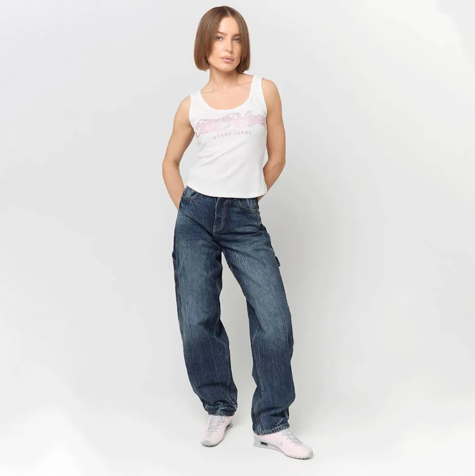 Crystal Square Neck Rib Tank