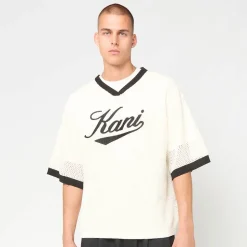 Cursive Varsity Crochet Boxy T-Shirt