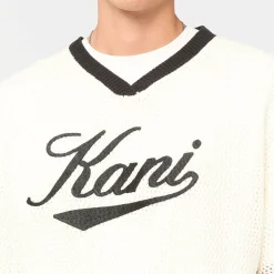 Cursive Varsity Crochet Boxy T-Shirt
