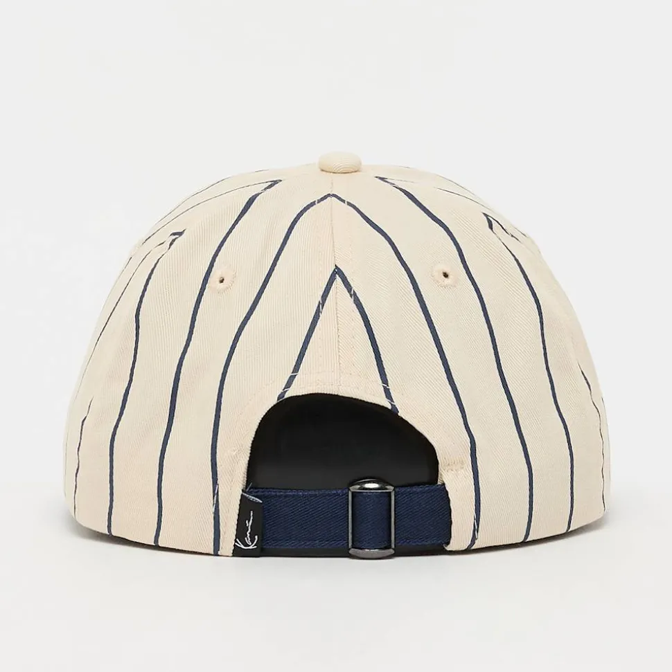 Cursive Varsity Pinstripe Baseball Cap off white/dark blue