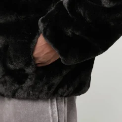 Full Zip Faux Fur Hoodie