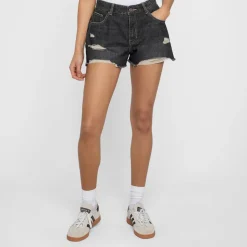 Ladies Destroyed Denim Shorts