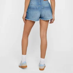 Ladies Destroyed Denim Shorts