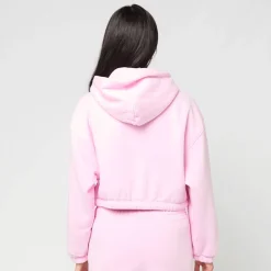 Ladies Fluffy Cropped Zip Hoodie