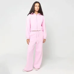 Ladies Fluffy Cropped Zip Hoodie