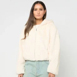 Ladies Full Zip Faux Fur Hoodie