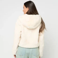 Ladies Full Zip Faux Fur Hoodie