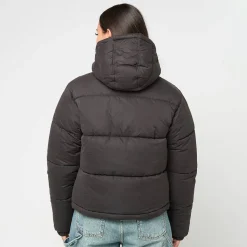 Ladies Peached Puffer Jacket With Hood