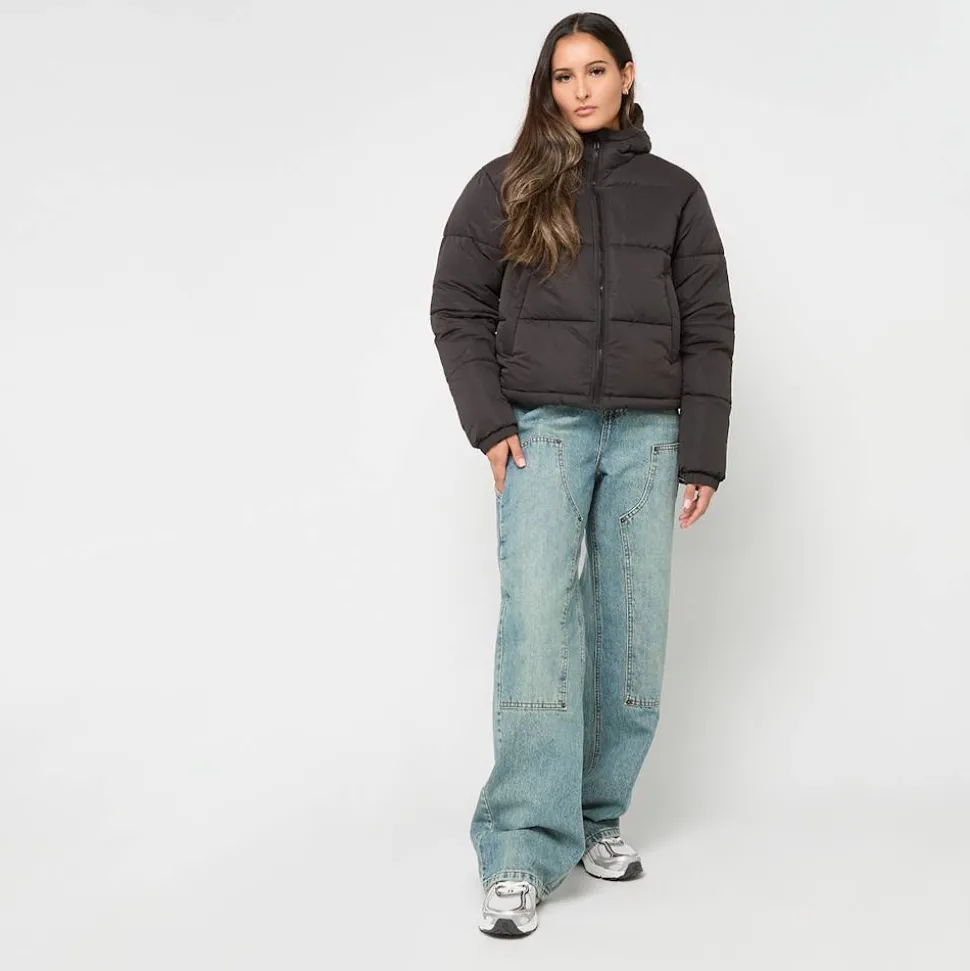 Ladies Peached Puffer Jacket With Hood