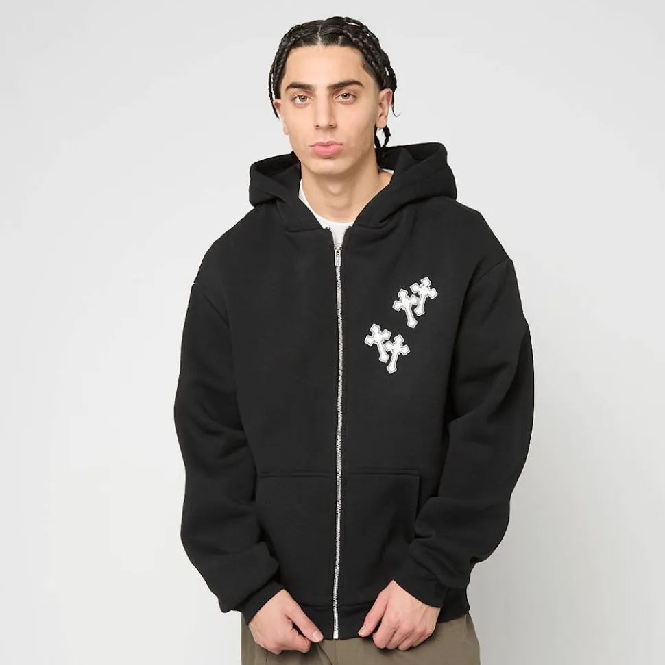 Mary Cross Fluffy Zip Hoody