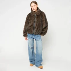 Metal Signature Faux Fur Jacket