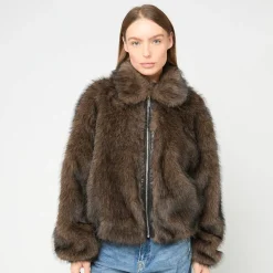 Metal Signature Faux Fur Jacket