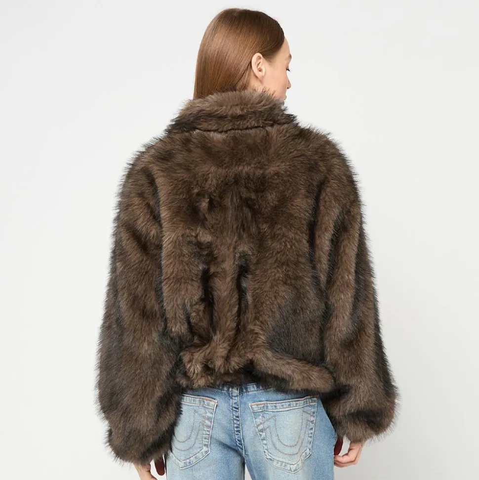 Metal Signature Faux Fur Jacket