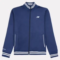 NB Double Knit Full Zip Funnel Top nb navy