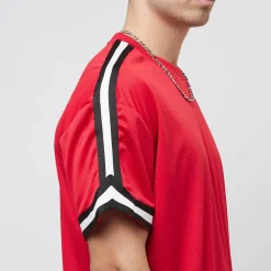 Oversized Stripes Mesh Tee