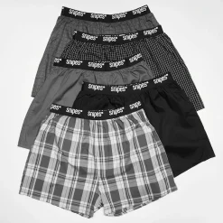 5 PACK - Black Tape Woven Boxershorts