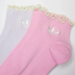 2 PACK - Ruffle Quarter Socks