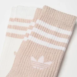 2 PACK - 3-Stripes Glitter Crew Socks