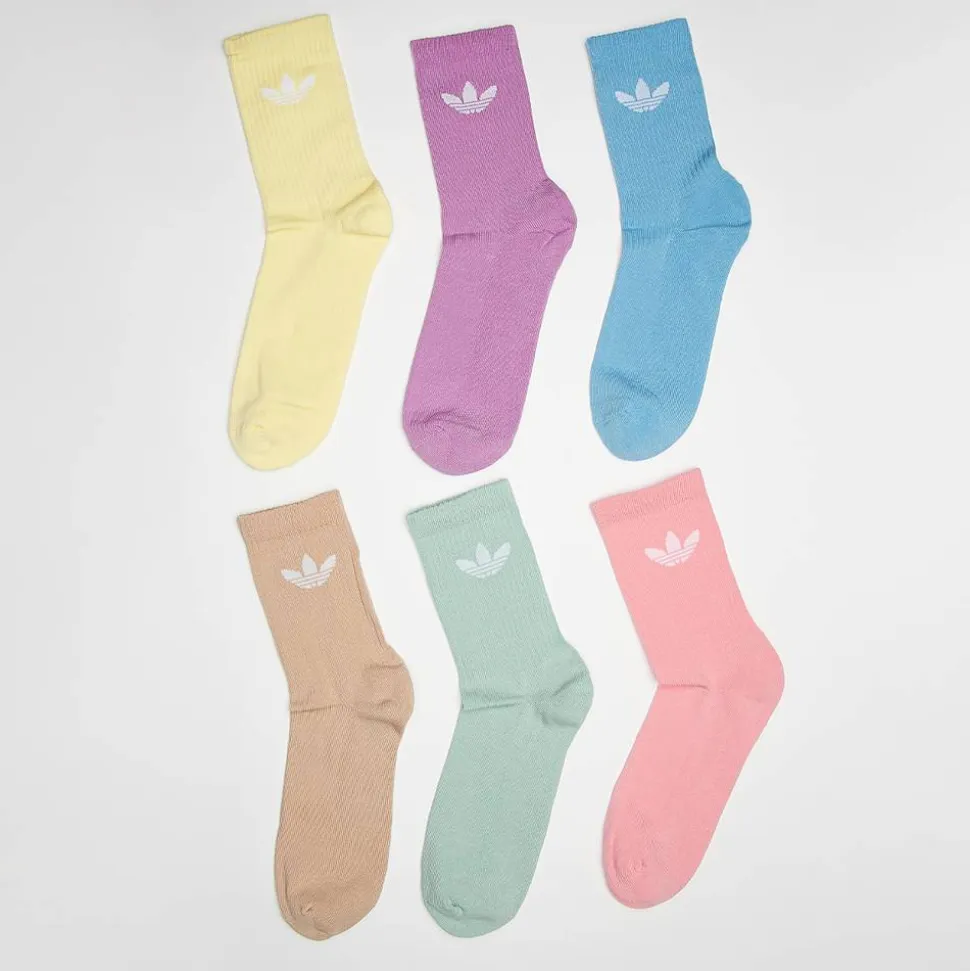 6 PACK - Trefoil Cushion Crew Socks