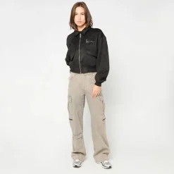Signature Faux Suede Oversized Bomber Jacket