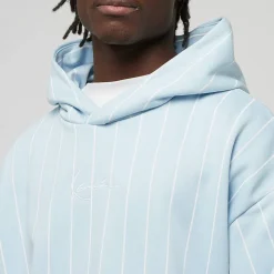 Signature Logo Pinstripe Oversized Hoodie