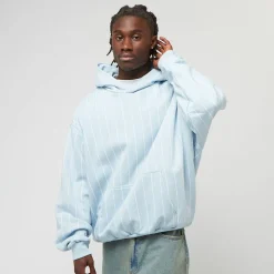 Signature Logo Pinstripe Oversized Hoodie