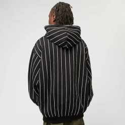 Signature Logo Pinstripe Oversized Hoodie