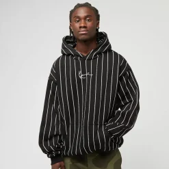 Signature Logo Pinstripe Oversized Hoodie