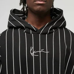 Signature Logo Pinstripe Oversized Hoodie