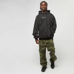 Signature Logo Pinstripe Oversized Hoodie
