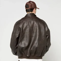 Signature Pu Leather Bomber Jacket