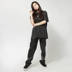 Small Signature Essential Pinstripe Oversized Tee