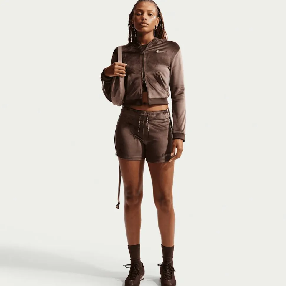 Sportswear Trend Velour Full-Zip Hoodie
