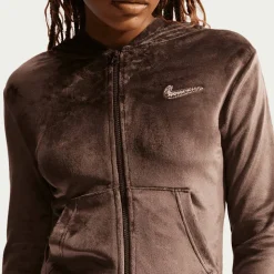 Sportswear Trend Velour Full-Zip Hoodie