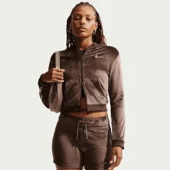 Sportswear Trend Velour Full-Zip Hoodie